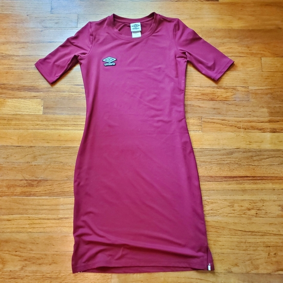 Umbro Sporty Maroon Shirt Shift Dress Size XS - Picture 2 of 5